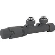 Thermostaat met aansluitset Wandaansluiting antraciet