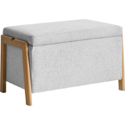 EDLAND - Opbergbankje - Lichtgrijs - Stof