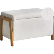 EDLAND - Opbergbankje - Wit - Bouclé