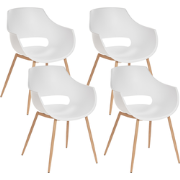 MILLERS - Set van 4 stoelen - Wit - Synthetisch materiaal