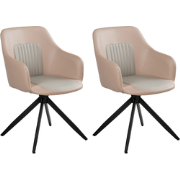 LIKELY - Eetkamerstoel set van 2 - Zandbeige - Kunstleer