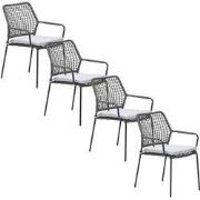 Garden Impressions Natas tuinstoel stapelbaar grijs - 4 stuks