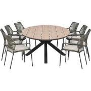 Garden Impressions Natas tuinset grijs 9-delig - Tulli tuintafel ovaal...