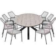Garden Impressions Ross tuinset sand 9-delig - Tulli tuintafel ovaal 2...
