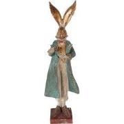 Clayre & Eef Decoratie Beeld Konijn 14x12x47 cm Goudkleurig Kunststof