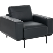 SOVIK - Fauteuil - Zwart - Kunstleer