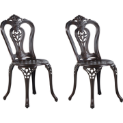 BOVINO  - Tuinstoel set van 2 - Donkerbruin - Aluminium