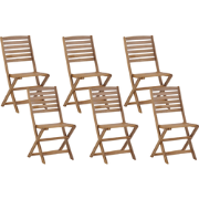 TOLVE  - Tuinstoel set van 6 - Lichte houtkleur - Acaciahout