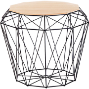 ELIDA - Bijzettafel - Zwart/ Lichte houtkleur - MDF