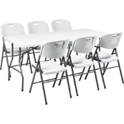 CUGNOLI - Tuinset voor 6 - Wit - Synthetisch materiaal