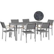GROSSETO  - Tuinset met 6 stoelen- Grijs/Grijs - Donkergrijs