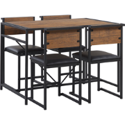 BURTON - Eetkamerset - Donkere houtkleur  - MDF