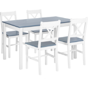 MOANA - Eetkamerset - Wit  - Dennenhout