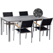 COSOLETO/GROSSETO - Tuinset 4 persoons - Zwart - Graniet/Glas