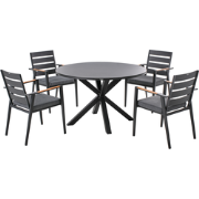 MALETTO/TAVIANO - Tuinset voor 4 - Zwart - Aluminium