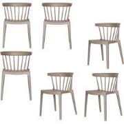WOOOD Bliss Tuinstoelen - Kunststof - Taupe - Set van 6
