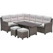 Blue Bird wicker lounge-dining set - links - grijs/ sand