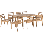 CHIOGGIA - Tuinset met 8 stoelen - Lichtbruin - Acaciahout