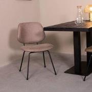 LABEL51 Eetkamerstoel Bello - Taupe - 47x82x58 cm - Set van 2