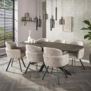 Hoyz Collection - Eettafel Bronvik Deens Ovaal 215 Cm - Brons Liquid M...