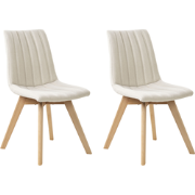 CALGARY - Eetkamerstoel - Gebroken wit - Polyester