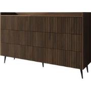 Meubella - Asty - Ladekast met 6 lades - Donker eiken - 150x41x92 cm