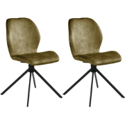 MORRISON - Eetkamerstoel set van 4 - Groen - Fluweel