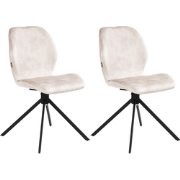 MORRISON - Eetkamerstoel set van 4 - Lichtbeige - Fluweel