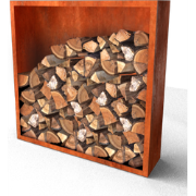 Egura Cortenstaal Houtopslag met achterwand Lengte: 1500 Breedte: 385 ...