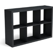 Beltza zwarte houtopslag onderverdeling 6 vakken 1500x385x1000 mm