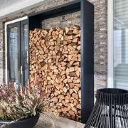 Houtopslag Beltza Zwart 100 x 38.5 x 150 cm