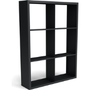 Beltza zwarte houtopslag onderverdeling 6 vakken 1500x385x2000 mm