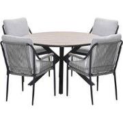 Garden Impressions Stevie tuinset 5-delig taupe - Tulli tuintafel Ø122...