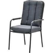 Venice dining fauteuil - carbon black - rope dark grey - mystic grey