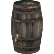 Regenton 50 liter oud met vulgat in deksel en messing