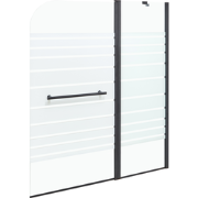 TUAPI - Douchescherm - Zwart - 140 x 120 cm - Veiligheidsglas