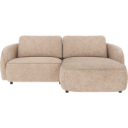 Norris gestoffeerde 3-zits hoekbank beige - rechts - 226 cm