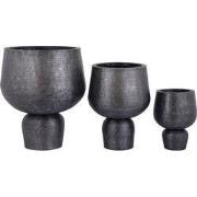 PTMD Wayan Black Brushed Aluminum Pot With Base SV3