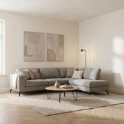 3-zits hoekbank Perla stof taupe rechts