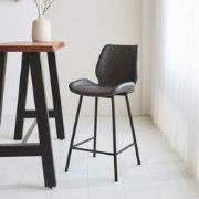 Beau Industriële Barkruk Antraciet Kunstleer – 62 cm Zithoogte - Zonde...