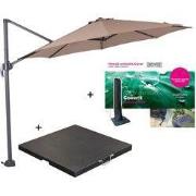 Garden Impressions Hawaii zweefparasol S Ø300 - donker grijs/taupe met...