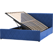 ROCHEFORT - Tweepersoonsbed - Marineblauw - 140 x 200 cm - Fluweel