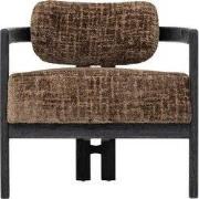 MUST Living Lounge chair Kelly black,75x73x73 cm, luxor hazelnut