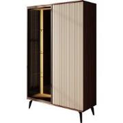 Meubella - Riverhead - Vitrinekast - Beige/Eiken - 103x39x162 cm
