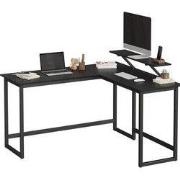 Hoekbureau Industrieel – Met Monitorstandaard – Zwart - 140 × 130 × 76...