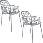 Zuiver Albert Kuip Tuin Eetkamerstoelen armleuning Lichtgrijs - Set va...