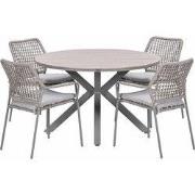 Garden Impressions Natas tuinset 5-delig taupe - Tulli tuintafel Ø122x...