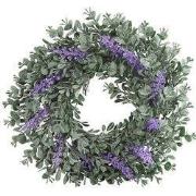 Kunstbloem krans kunststof 30x30x10 cm paars 1 stuk