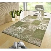 Vintage Patchwork Laagpolig vloerkleed - Gloria - Crème / Groen - 200 ...