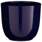 Tusca pot rond d.blauw glanzend h14xd14,5cm